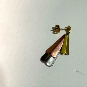 Cute three tone metallic dangle earrings vintage 90’s